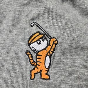 Gray  Malbon Shirt with Tiger Golfer Embroidery